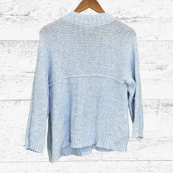 Habitat Blue Cardigan Sweater V-Neck Ribbed - Picture 2 of 4